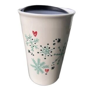 Starbucks Snowflake Winter Christmas Holiday Coffee Cup Travel Mug 8oz